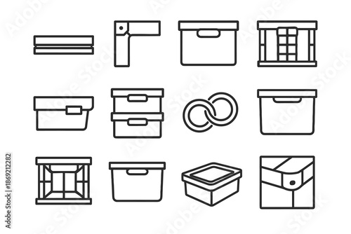 Icon icons slot vector ridge design edge box collapsible lock tab storage