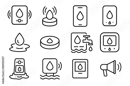 Leak emitter vector sensor puck monitor water smart flooding icon alert