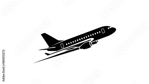 Airplane Taking Off or Flying Silhouette Illustration