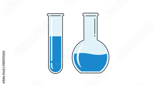 Laboratory Glassware Test Tube and Flask Icon.