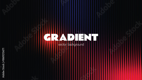 Futuristic neon gradient pattern with vertical glowing lines blending smooth deep pink and vivid purple colors. Minimalistic dark background perfect for creative tech designs. Vector illustration 