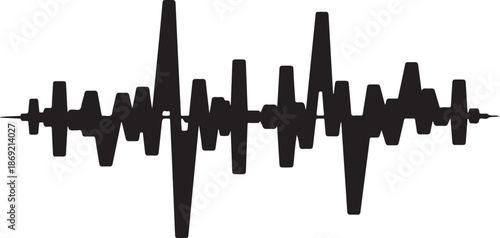 Black EKG heartbeat waveform on white background illustration