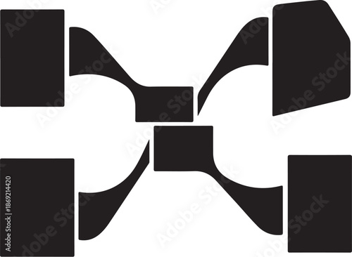 Abstract black shapes on white background design