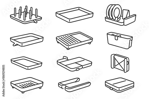 Rack side cup icon vector drainage foldable base slots spout frame drying