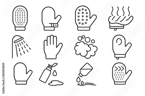 Design soap glove hook water vector shampoo node stream silicone mitt grooming
