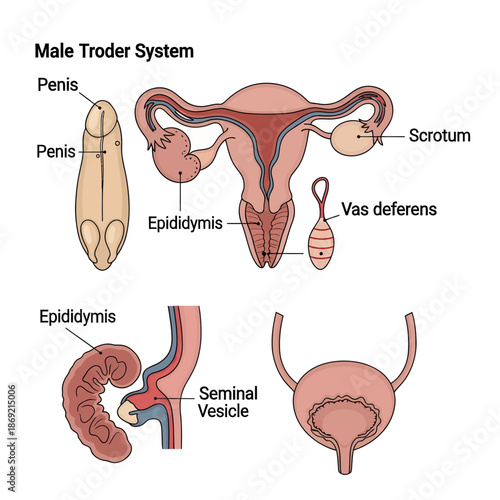 Male Reproductive System Diagram: Anatomy of Human Genitalia and Urinary Tract