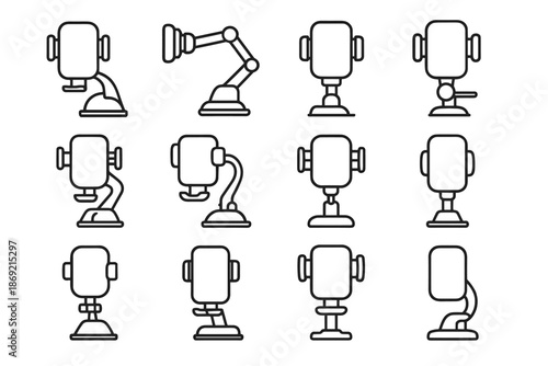 Icon grip vector adjustable holder arm mount car phone dashboard secure base