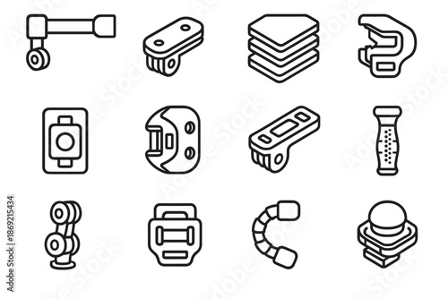 Connection helmet part vector modular mounting adapter mount joint extension plate housing
