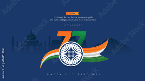 26th January  77th Happy Republic Day Celebration Social Media Post , Web Banner , Print , Status , Story 