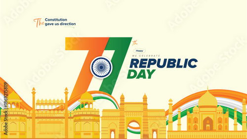 26th January  77th Happy Republic Day Celebration Social Media Post , Web Banner , Print , Status , Story 