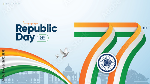 26th January  77th Happy Republic Day Celebration Social Media Post , Web Banner , Print , Status , Story 