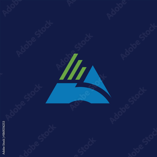 Modern abstract letter A logo design symbolizing financial growth, innovative business development, and technological progress for corporate branding and startup companies