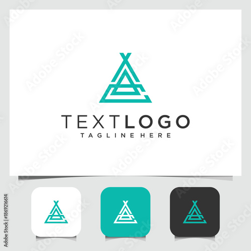 Modern geometric triangular logo concept for innovative branding solutions and abstract visual identity design across various platforms
