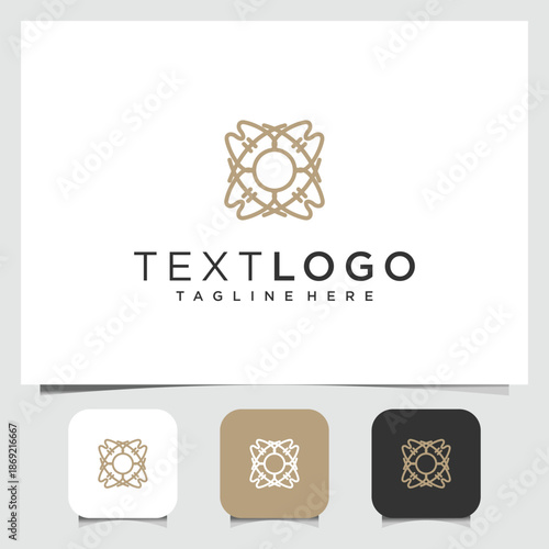 Elegant and modern abstract geometric dental emblem showcasing intricate symmetrical design, ideal for luxury branding, corporate identity, or sophisticated decorative applications