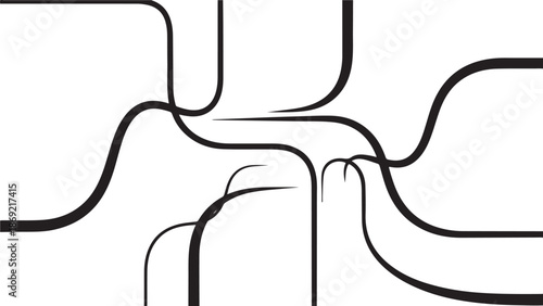 Abstract black lines on white background illustration design