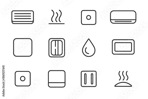 Vector rail home plate strip outline dot airflow climate calibrator icon smart