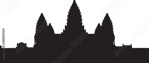 Angkor wat ancient temple silhouette famous landmark