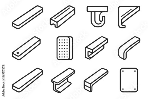 Firm landing icons bracket grid bench icon elongated rail vector protective workbench