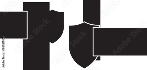 Black and white abstract geometric shapes design