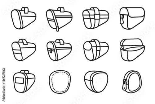 Band vector icon pull compact grip pad saddlebag icons block rounded panel