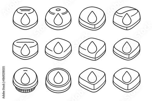 Highlight structural surface shading mark panel drip rim emblem icon vector smart