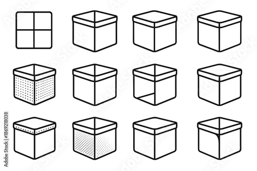 Weave vector frame band curve icon plate cube shade seam structural icons