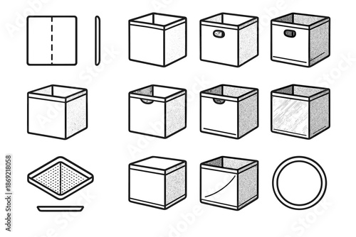 Stroke icon cavity pads line vector plate dip flat storage fold ring