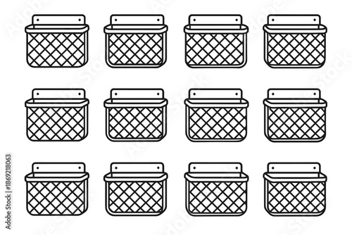Slab cavity icons radius depth icon fridge shade basket slope contour outline