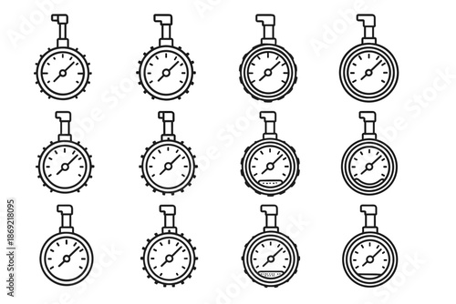 Vector hose analog gauge arm icon underside boundary structural pointer ridge outline