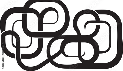 Intricate Black Lines Forming Abstract Knot Design