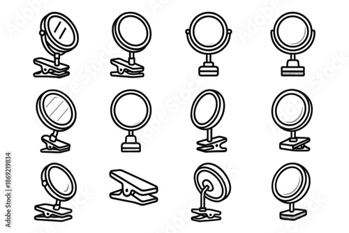 Contour crest joint mirror icon tile slope pivot curve vector icons mesh