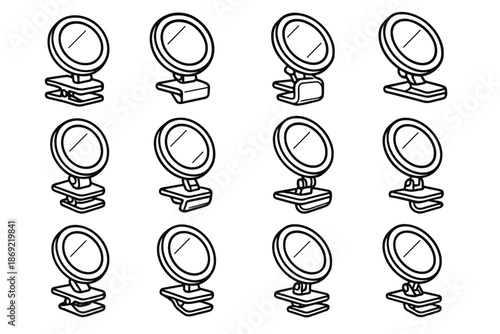 Arc mirror seam icon clip shading icons vector surface light pads tilt