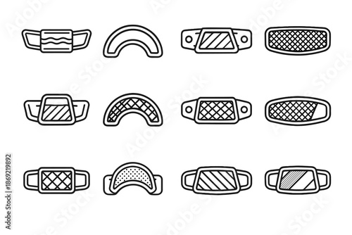 Icon outline corner shading tile reflector bike crest premium vector highlight spoke