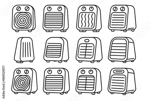 Tile heater curve mesh band ceramic slab icon crest vector arc rib