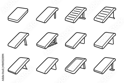 Pet slab icon shading compact ridge surface band post vector support ramp