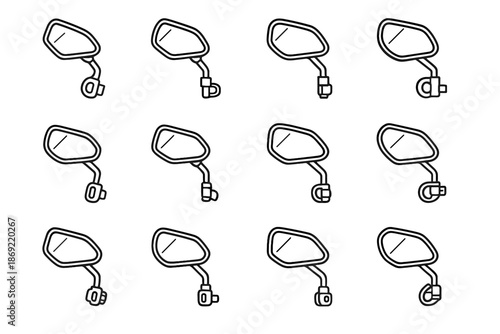 Minimal tile stripe vector vent shading icon crest sets bar line curve