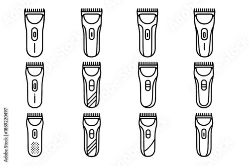 Curve minimal vector corner icon blade contour trimmer cordless seam shading surface