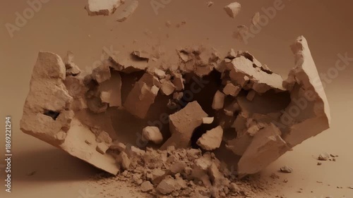 Crushing Break Apart Dry Powder Material on Table Surface