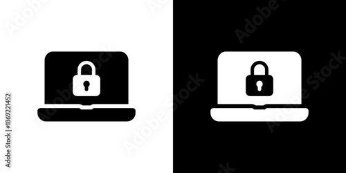 パソコンセキュリティ・鍵マークのアイコン（ベクター）