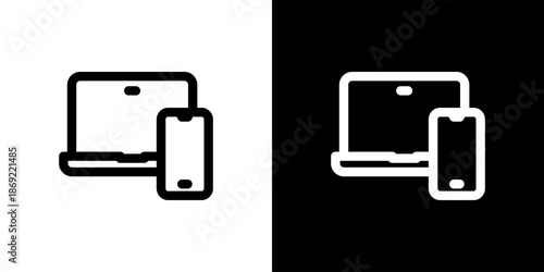 パソコンとスマホのアイコン（ベクター）