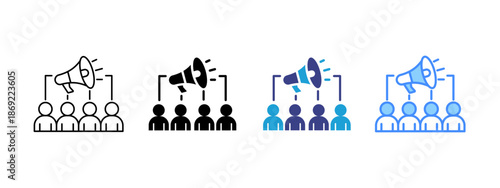 Public Relations icon set multiple style collection