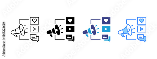 Public Relations icon set multiple style collection
