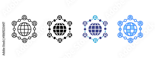 Community icon set multiple style collection