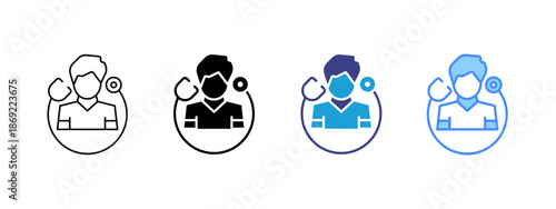 Practitioner  icon set multiple style collection