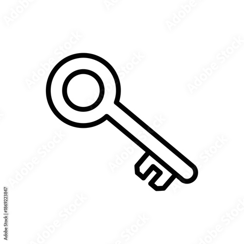Close-Up of Silver Key on White Background for Security and Access Concepts