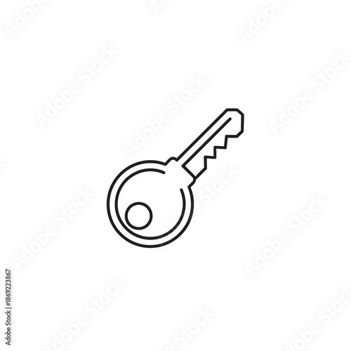 Close-up of Silver Metal Key on Plain White Background for Security and Access Concepts