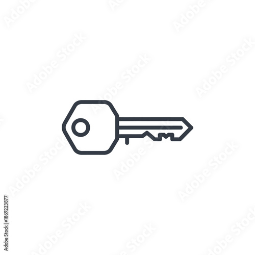 Close-Up of Silver Metal Key on White Background for Security and Access Concepts