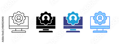 Customer Service icon set multiple style collection