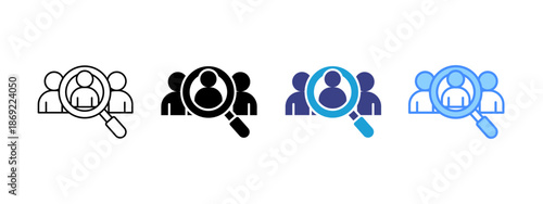 Target Audience icon set multiple style collection