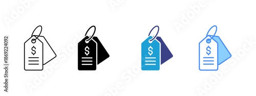 Pricing icon set multiple style collection